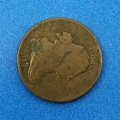 1807 P Draped Bust Copper Half Cent Early US Copper Better Key Philadelphia Coin