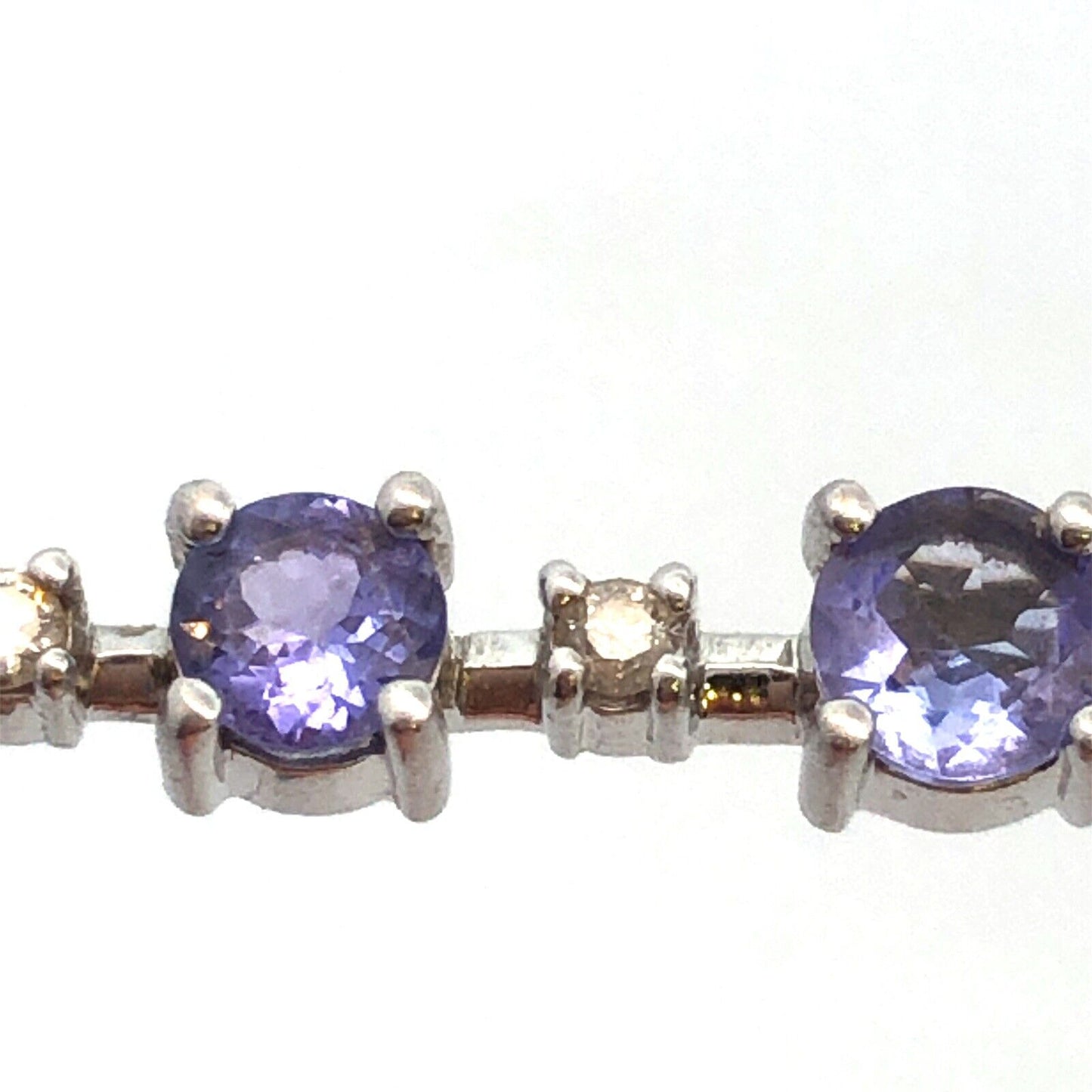 Keepsake THL 14K White Gold Tanzanite Diamond Eternity Bar Pendant