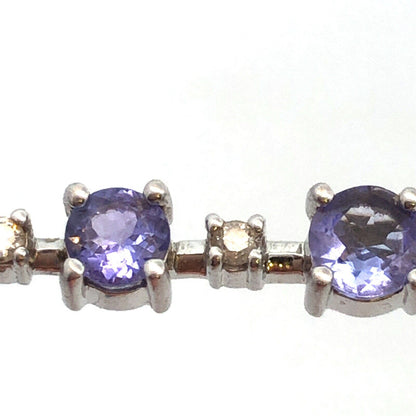 Keepsake THL 14K White Gold Tanzanite Diamond Eternity Bar Pendant