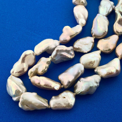 Vintage Sterling Silver Freshwater Pearl Gray Yellow Pink Cream Nugget Necklace