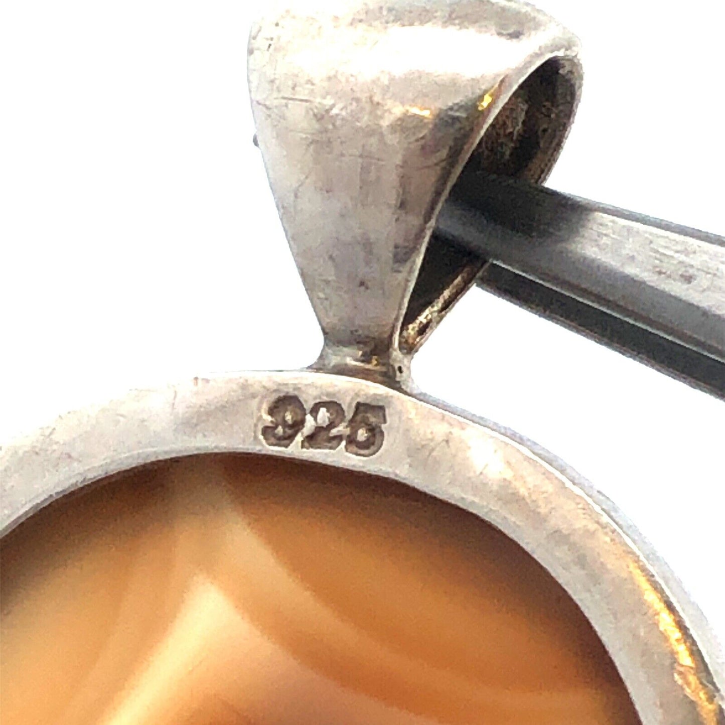 Designer DeCorte 925 Sterling Silver Brown Agate Druzy Protection Amulet Pendant