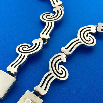 Modernist Designer Daniela 950 Silver Chunky Claddagh Statement Necklace