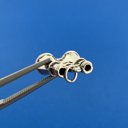 Sterling Silver 925 Binoculars Bird Star Watching Hobby Bracelet Pendant Charm