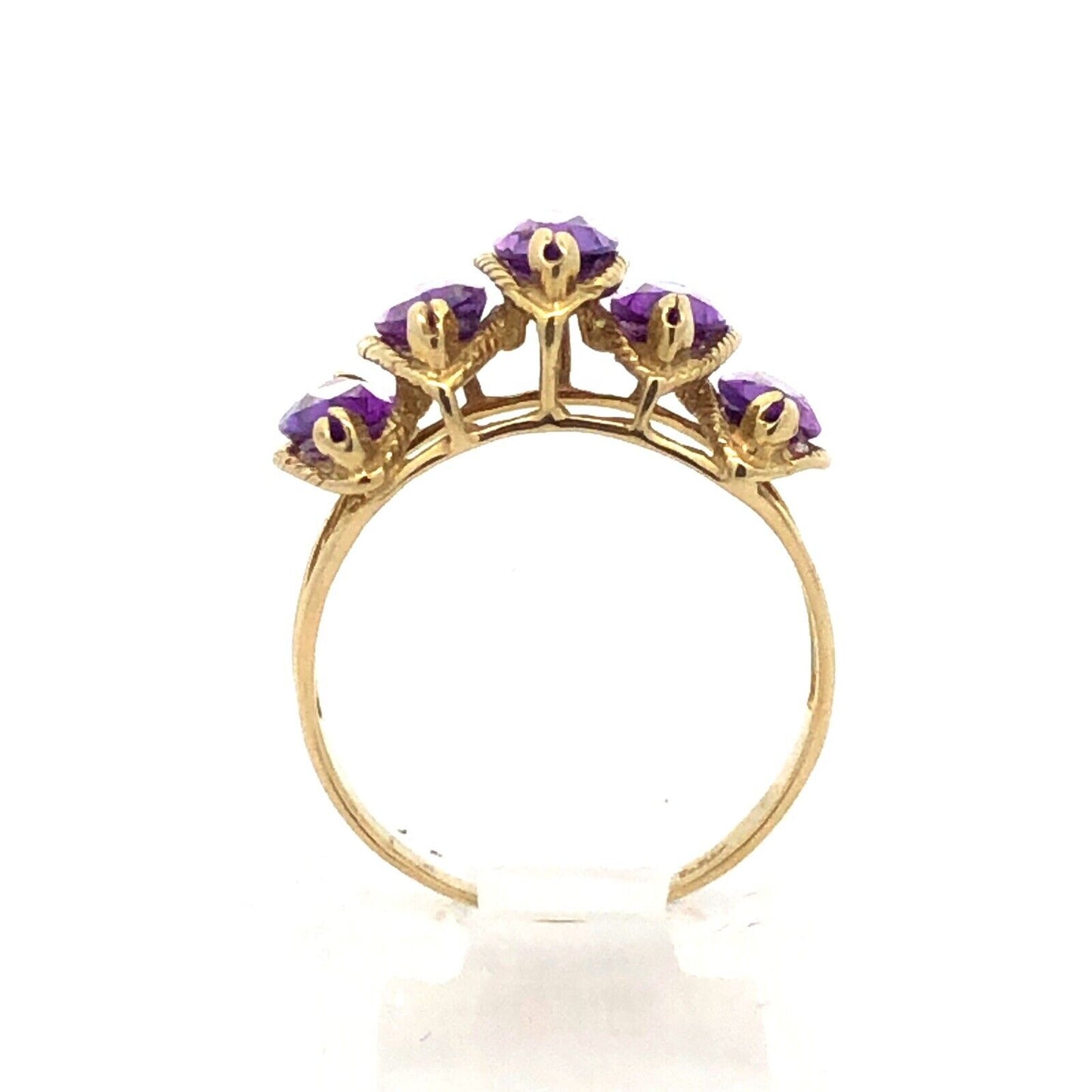 Vintage 14K Yellow Gold Marquise Amethyst Statement Ring