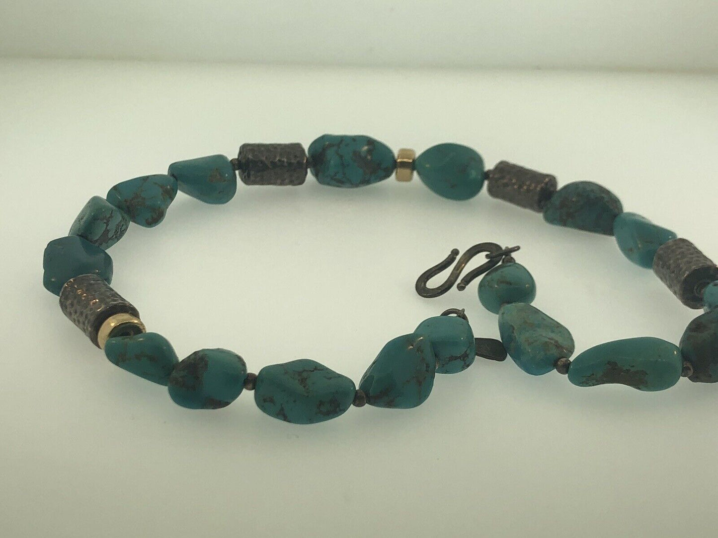 Vintage SILPADA 925 Sterling Silver Chunky Turquoise Nugget Statement Necklace