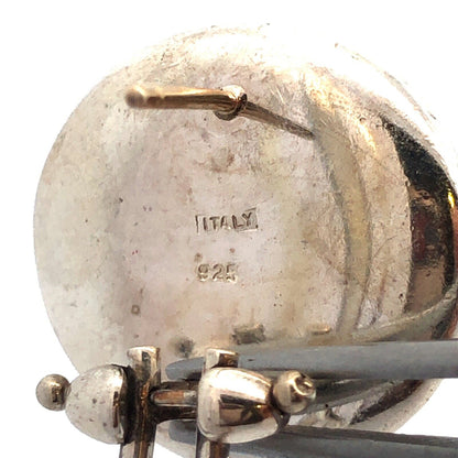 Designer 925 Sterling Silver Italy Ancient Coin Omega Back Earrings