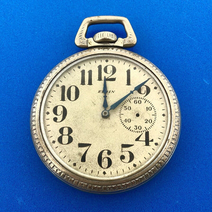 1919 Elgin Base Metal Open Face Grade 312 15j Model 6 Pocket Watch Not Running