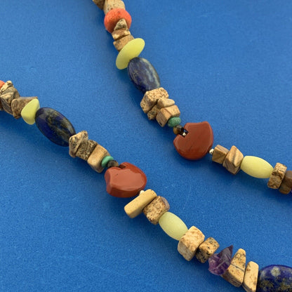 Designer Carolyn Pollack Sterling Silver 925 Multi-Gemstone 21" Strand Necklace
