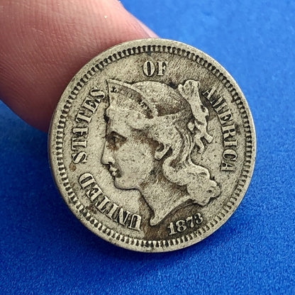 1873 P Nickel Three Cent Piece 3c Better Key Philadelphia Coin Very Good VG