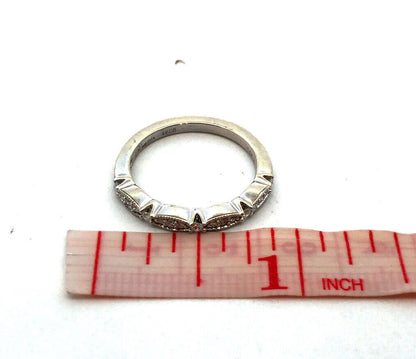 Designer Promezza 14K White Gold Round Diamond Stacking Wedding Band Ring