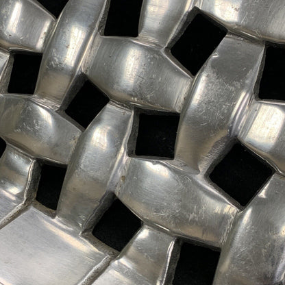 IHI India Aluminum High Polished Large Basket Weave Rectangle Serving Tray