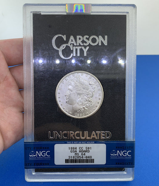 1884 CC Silver Morgan Dollar Better Key Scarce Carson City Coin GSA NGC MS64