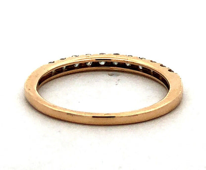 STC 14K Yellow Gold Round Diamond Wedding Anniversary Stackable Band Ring