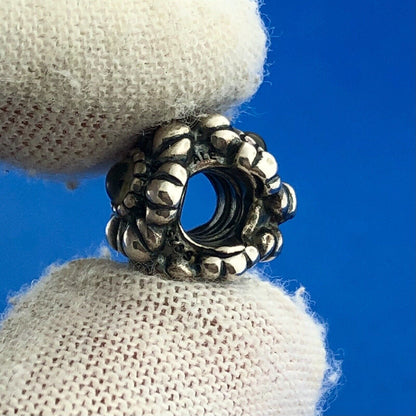 Authentic Pandora 925 Sterling Silver Purple Yellow CZ Floral Bead Charm