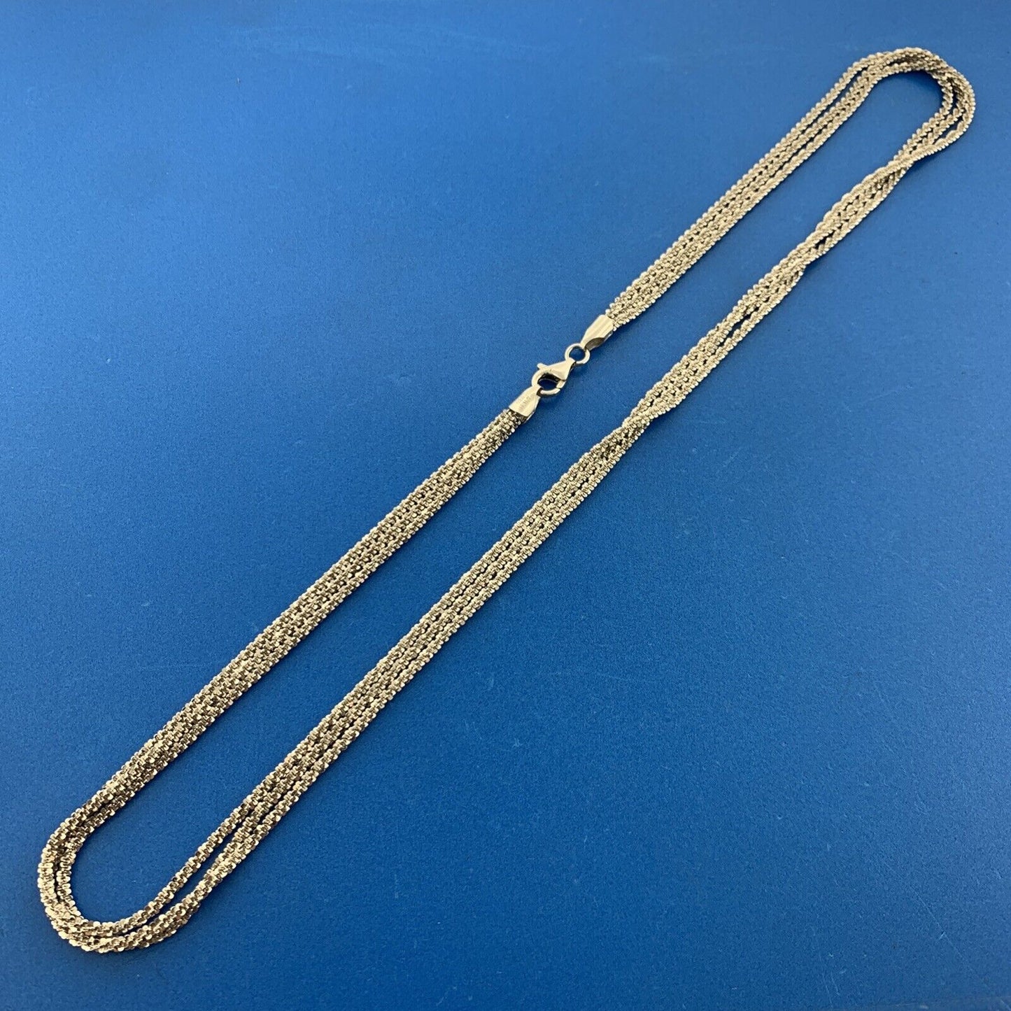 Designer Milor Italy 925 Sterling Silver Diamond Cut Sparkling 3 Strand Necklace