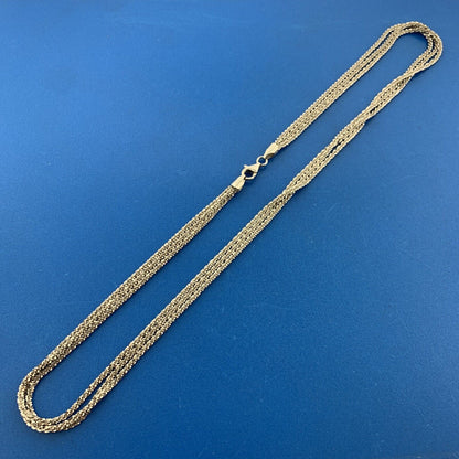 Designer Milor Italy 925 Sterling Silver Diamond Cut Sparkling 3 Strand Necklace