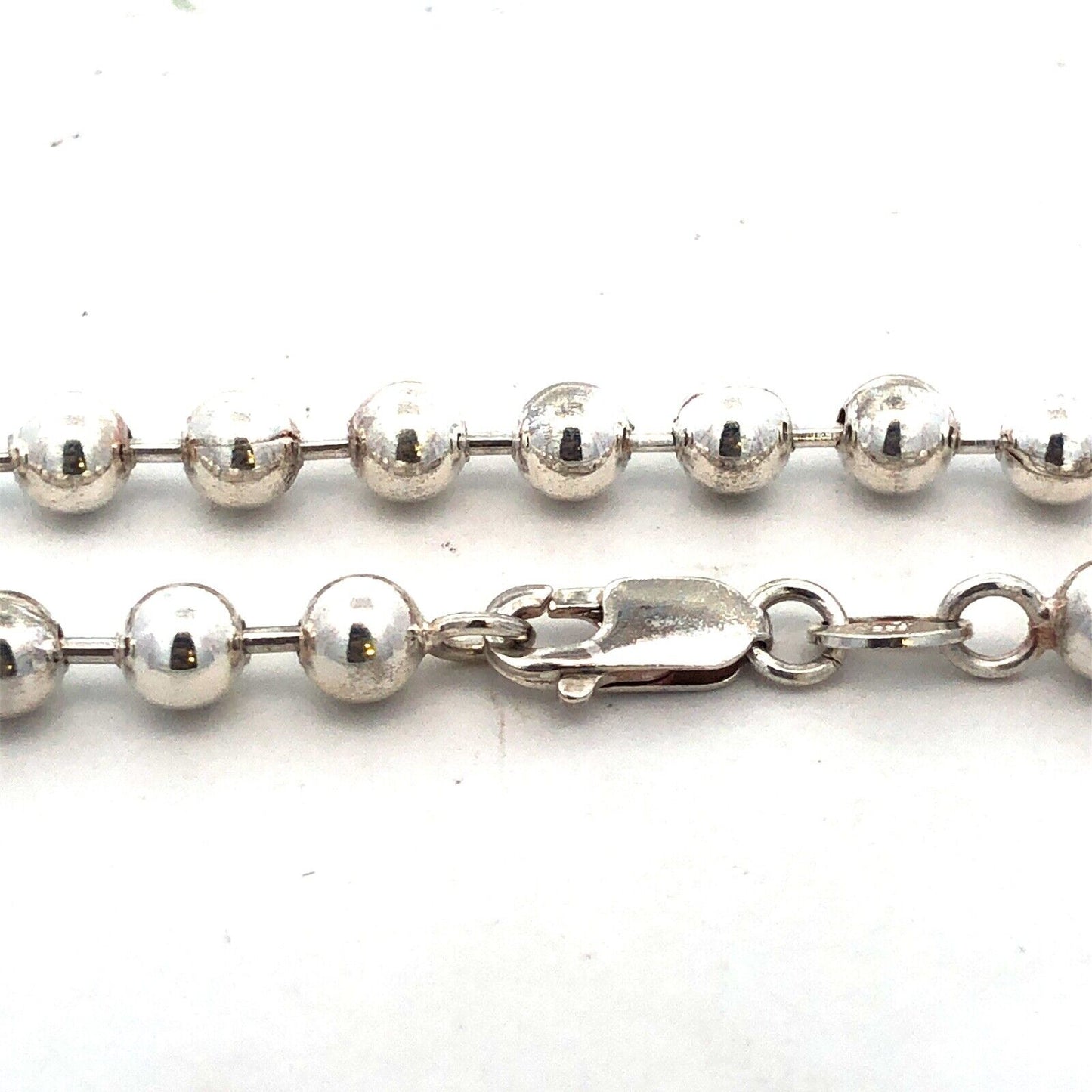 Designer AT Italy 925 Sterling Silver Beaded Chain Statement Necklace