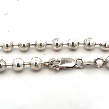 Designer AT Italy 925 Sterling Silver Beaded Chain Statement Necklace