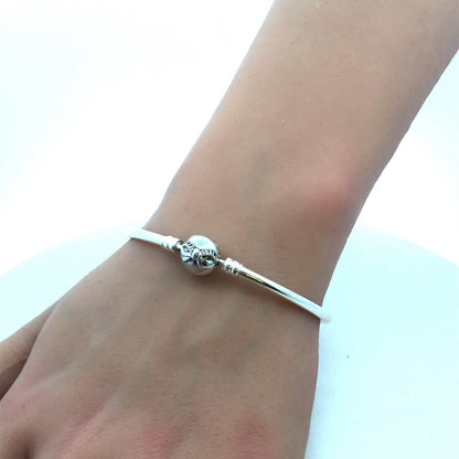 Designer PANDORA ALE 925 Sterling Silver Cubic Zirconia Bow Clasp Charm Bracelet
