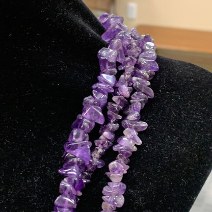 Lot Of Three Chunky Amethyst Spiritual Awakening Healing Beaded Necklaces