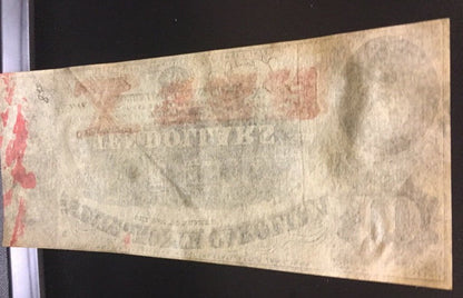 1863 $10 The State of North Carolina Note Civil War Era Possible Inking Error AU