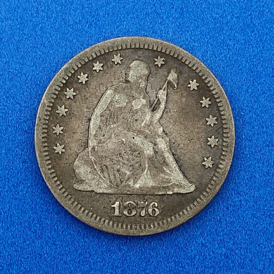 1876 P Silver Liberty Seated Quarter Dollar Type 1 Better Philadelphia Mint Coin