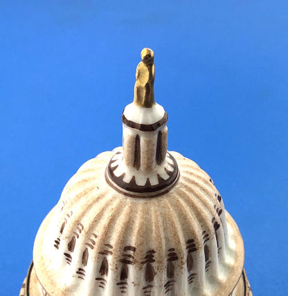 Limoges France Rochard Peint Main Porcelain Capitol Rotundra Trinket Pill Box