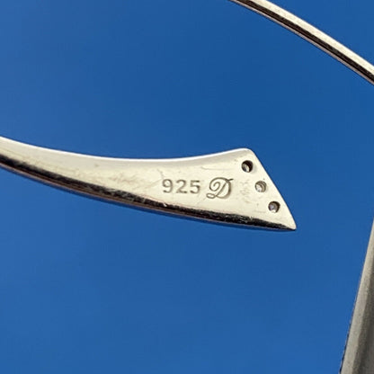 Designer 925 Sterling Silver Cubic Zirconia Slide Drop Earrings