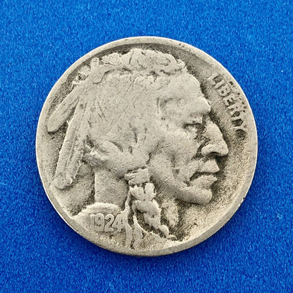 1924 D Indian Head Buffalo Nickel Better Key Scarce Denver Mint Coin