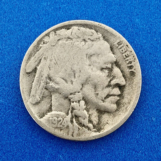 1924 D Indian Head Buffalo Nickel Better Key Scarce Denver Mint Coin