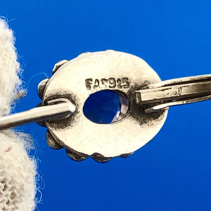 Vintage FAS 925 Sterling Silver Amethyst February Anniversary Dangle Earrings