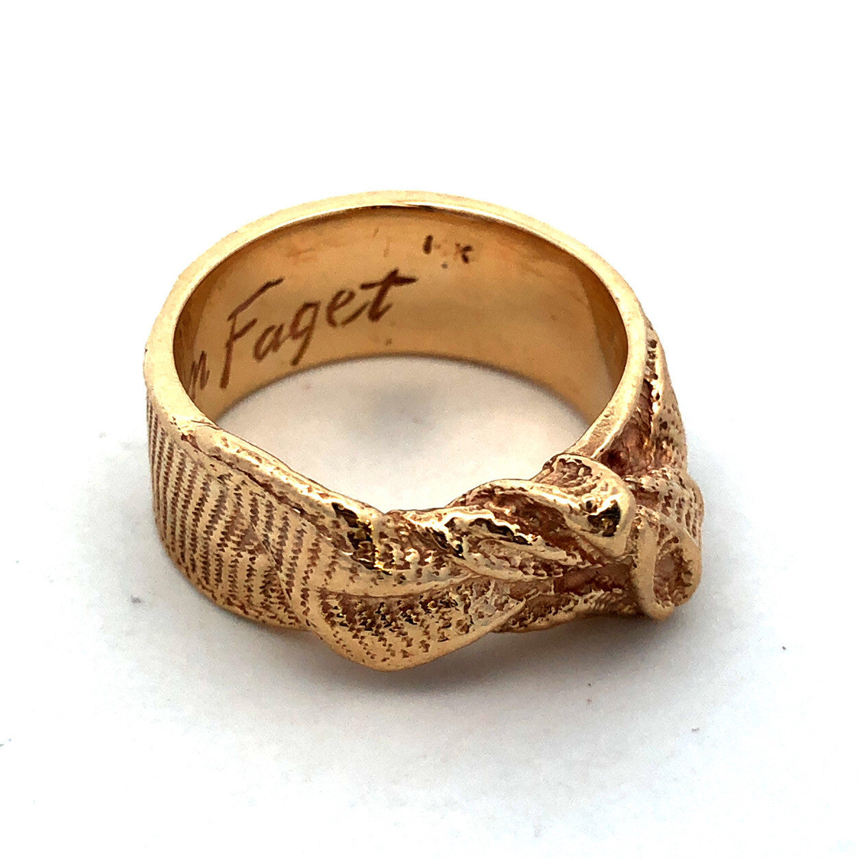 Designer Mignon Faget 14K Yellow Gold Knots and Bows Collection Medium Bow Ring