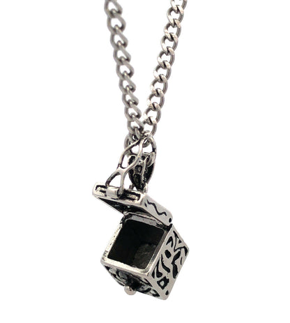 Alexa's Angels Silver Tone Open Scroll Prayer Pill Box Pendant Necklace