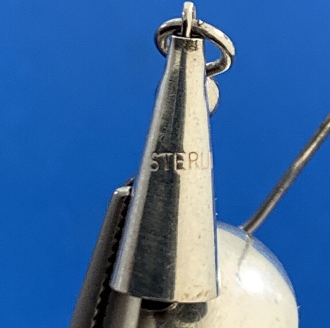 Old Pawn Storyteller 925 Sterling Silver Graduated 3 Bead Drop Dangle Earrings