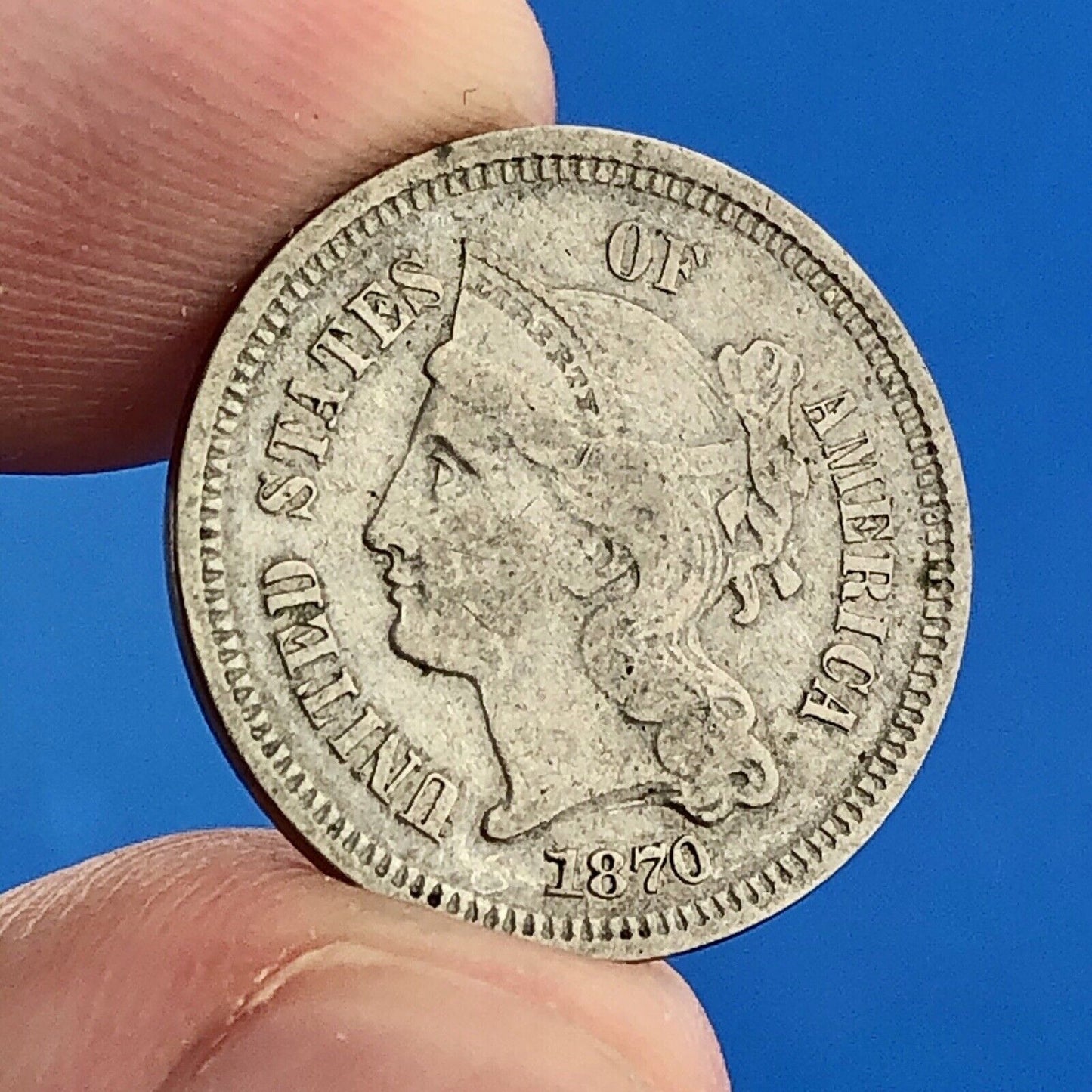 1870 P Nickel Three Cent Piece 3c Better Key Rare Scarce Philadelphia Coin