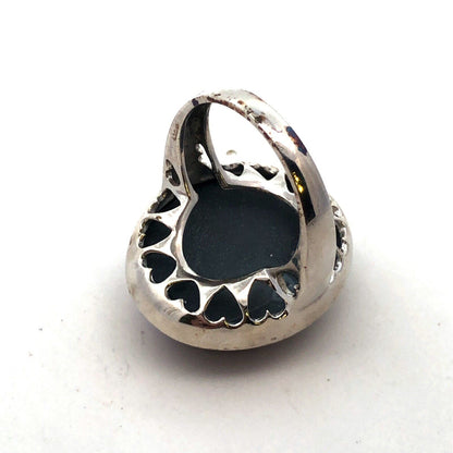 Designer 925 Sterling Silver Purple Druzy Quartz Statement Finger Size 9 Ring