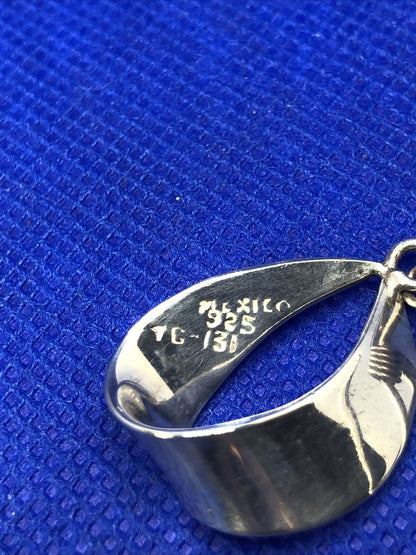 Taxco Mexico TC-131 925 Modernist Sterling Silver Loop Dangle Hook Earrings