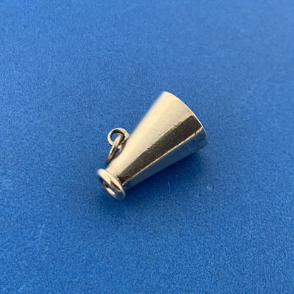 Retro Designer 925 Sterling Silver Megaphone Cheerleader Bracelet Pendant Charm