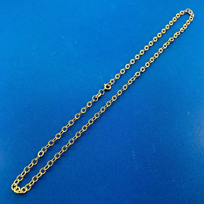 Michael Anthony MA Italy 10K Yellow Gold Textured Oval Link Chain Necklace