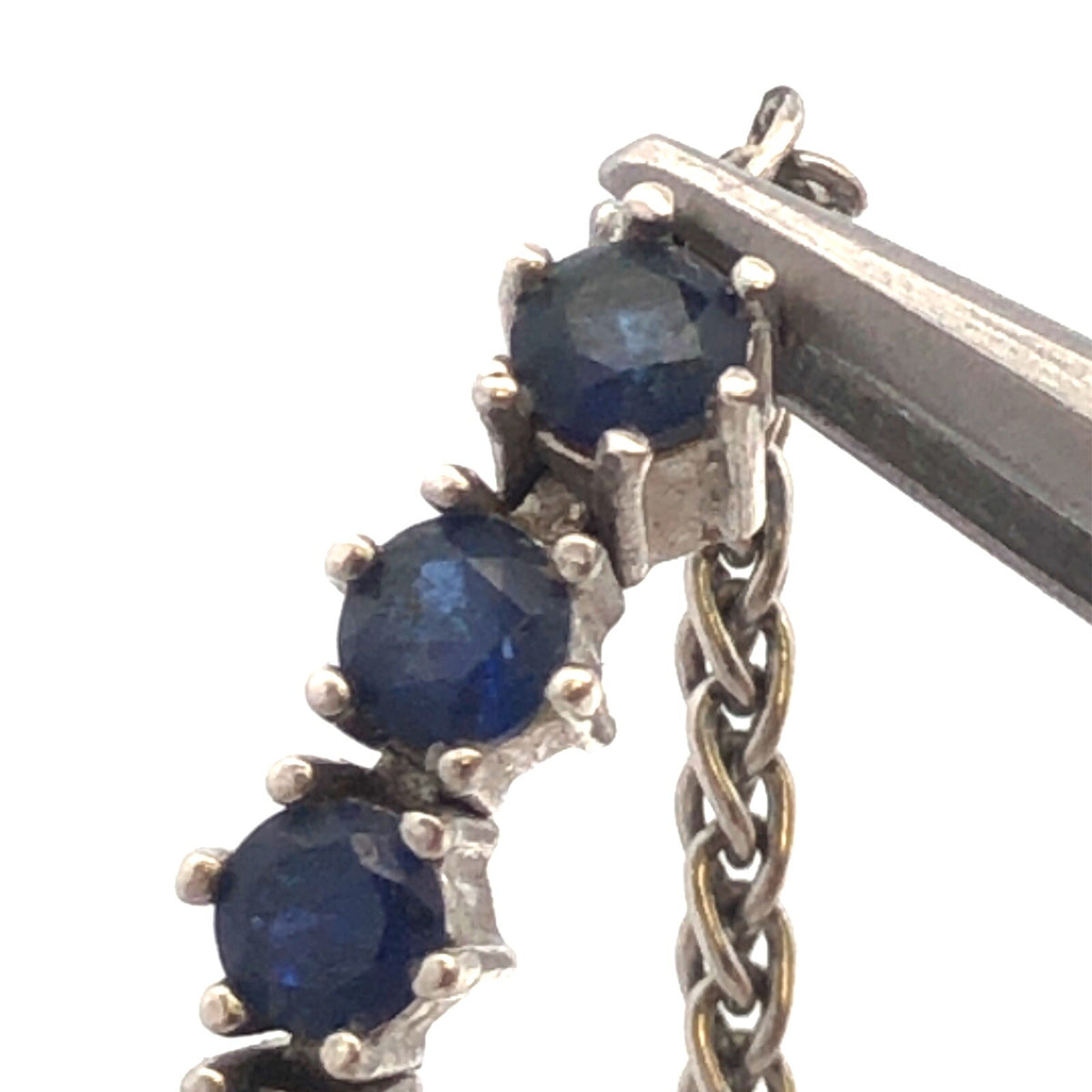 Designer DL 925 Sterling Silver Round Blue Sapphire Adjusable Tennis Bracelet