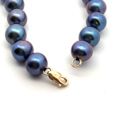 Designer 925 Sterling Silver Gold Vermeil Tahitian Pearl Beaded Necklace