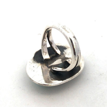Native American 925 Sterling Silver Chunky Turquoise Statement Finger Ring