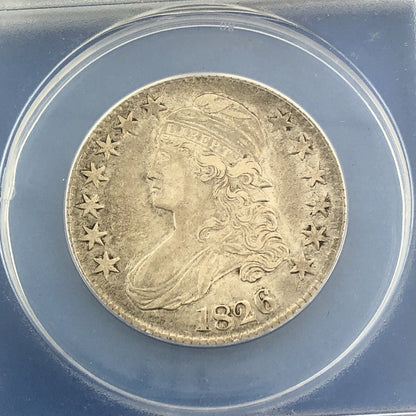 1826 Capped Bust Silver Half Dollar 50c Lettered Edge ANACS EF45 O-110 Coin