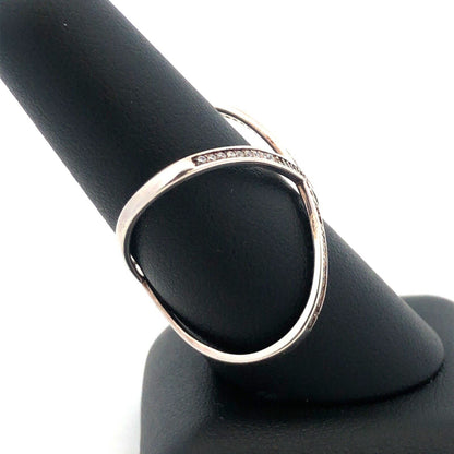Designer 925 Sterling Silver Cubic Zirconia Criss Cross X Statement Ring