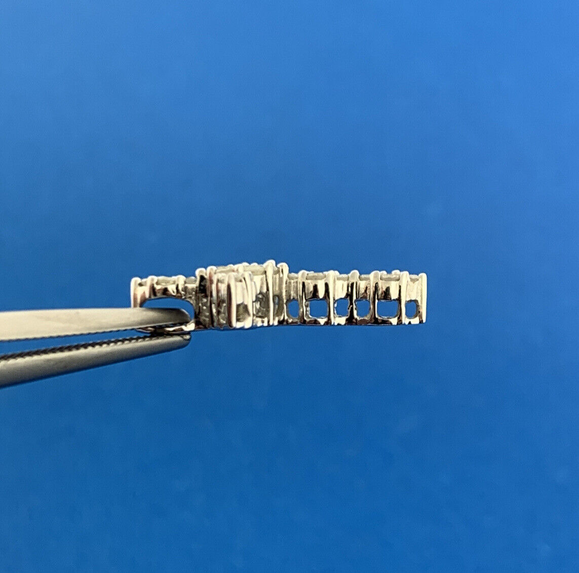 Designer 14K White Gold Pave Diamond Religious Communion Bridal Cross Pendant