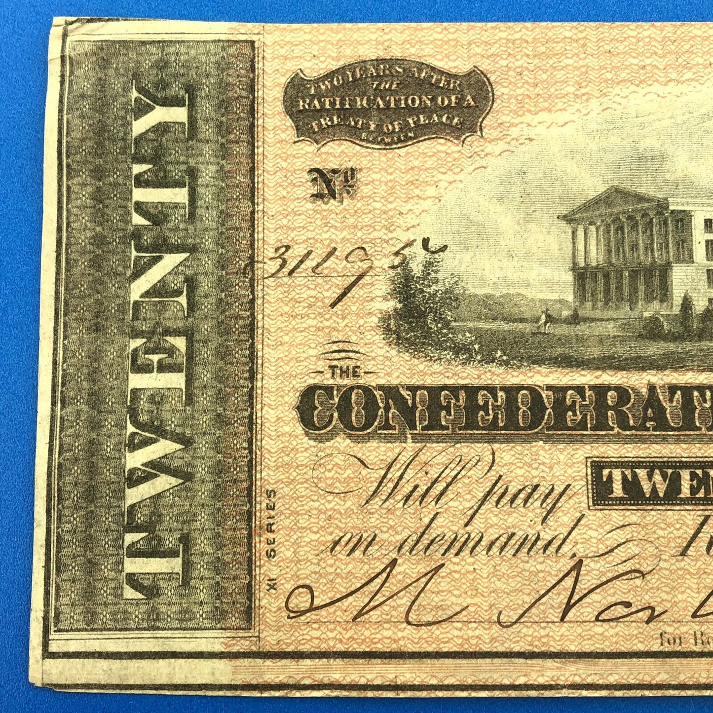 1864 $20 Twenty Dollars Confederate States of America CSA Last Issue T-67 Curren