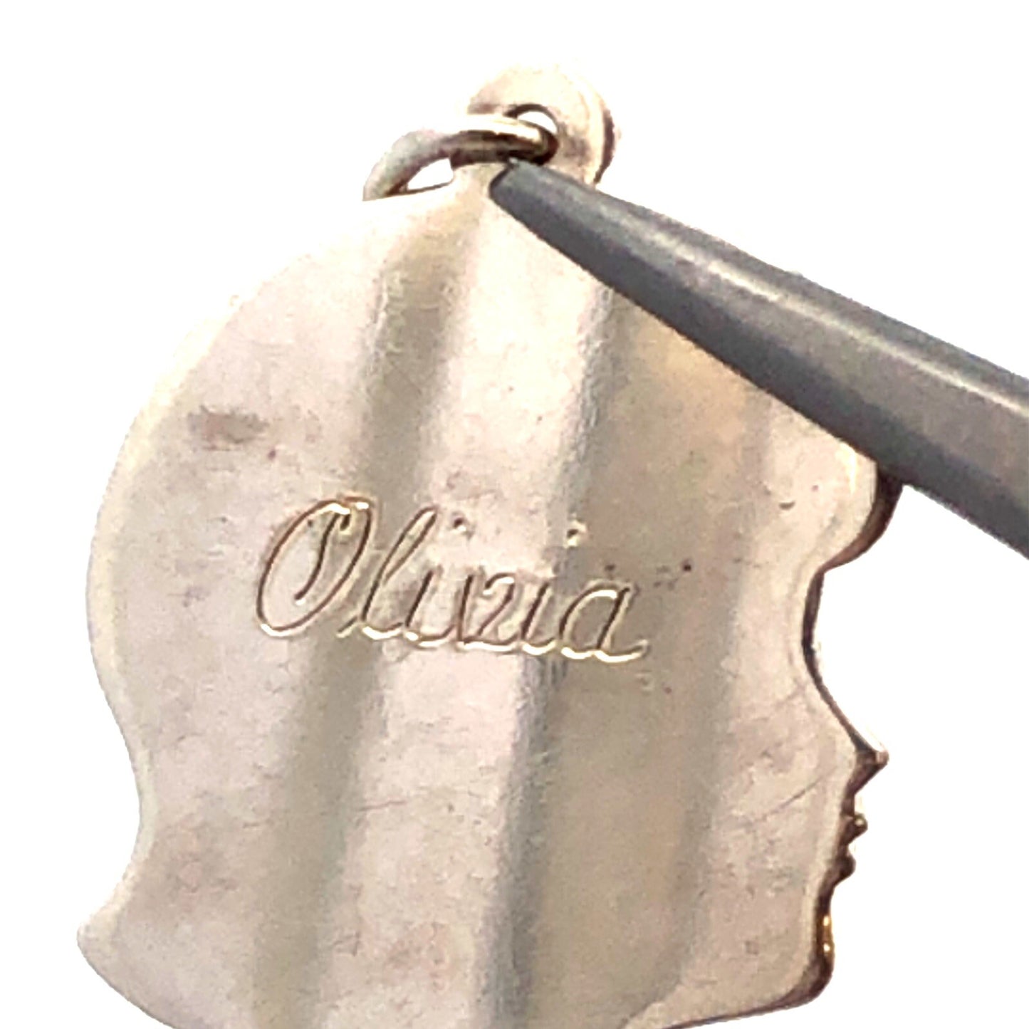 James Avery 925 Sterling Silver Girl Profile Silhouette Olivia Charm Pendant