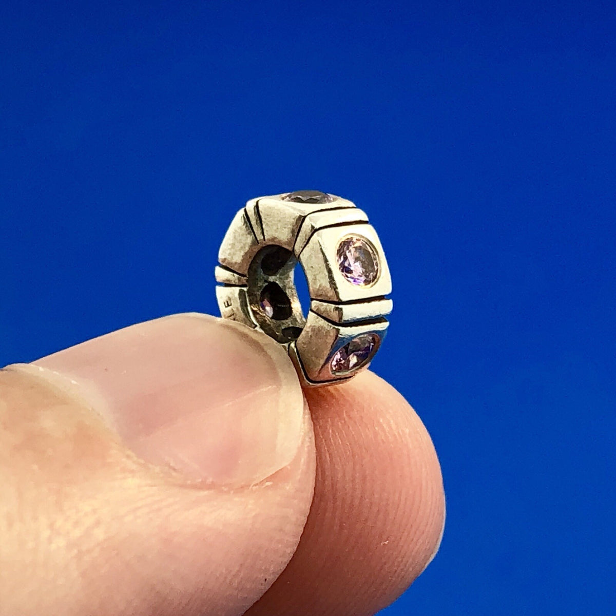 Authentic Pandora Sterling Silver 925 Pink CZ Trinity Spacer Charm #790368PCZ RT