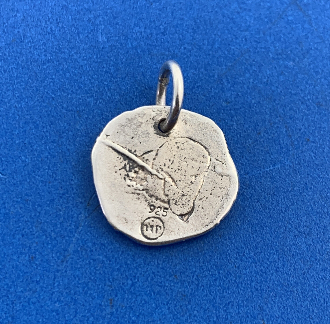 Waxing Poetic 925 Sterling Silver Monogram Script P Initial Disc Bracelet Charm