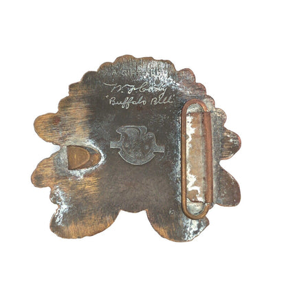Vintage Buffalo Bill Signed William Cody Sitting Bull Brass Belt Buckle
